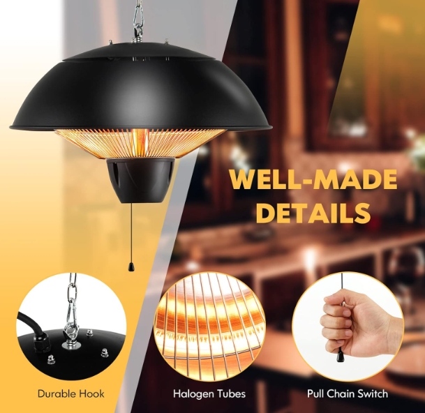 Workshop ceiling infrared heater
